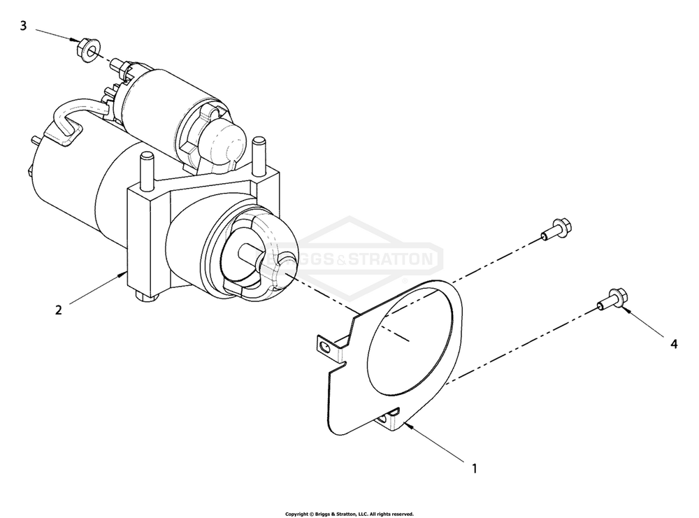 Engine Group - Starter Diagram and Parts List for 076650-02  Briggs and Stratton Generator